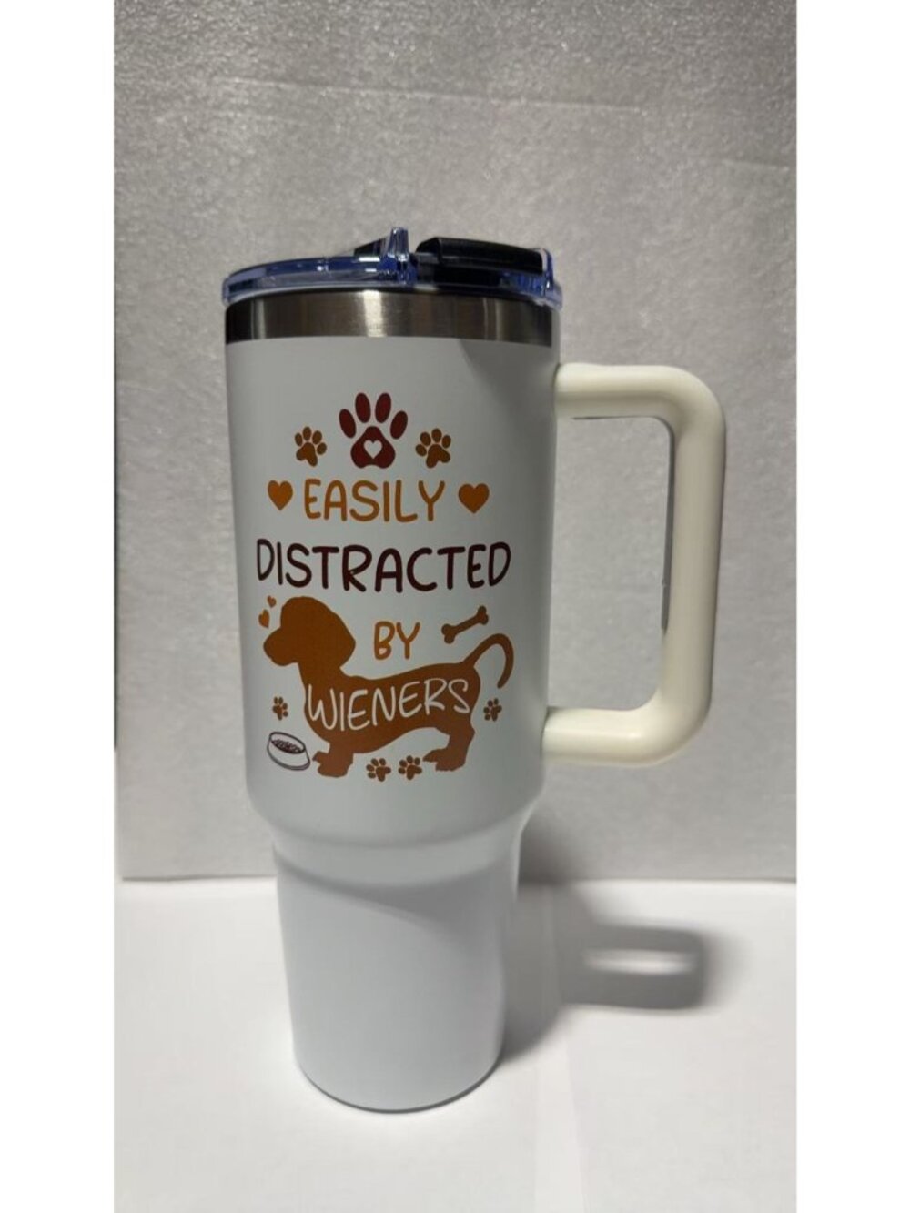 40oz Stainless Steel Insulated Tumbler with Handle & Straw Leakproof Travel Mug